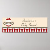 22,5"x7,5" Personalisierter Banner Red Sock Affe Poster (Vorne)