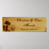 22.5"x7.5" Personalisierter Western Cowgirl Hut/Bo Poster (Vorne)