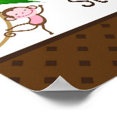 22,5"x7,5" Personalisiertes Banner Affenschwungzoo Poster (Ecke)