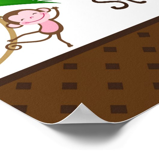 22,5"x7,5" Personalisiertes Banner Affenschwungzoo Poster (Ecke)