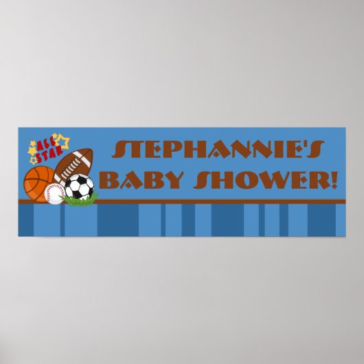 22,5"x7,5" Personalisiertes Banner All Star Blue Poster (Vorne)