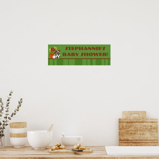 22,5"x7,5" Personalisiertes Banner All Star Green Poster (Küche)