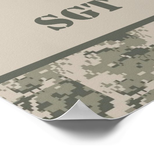 22,5"x7,5" Personalisiertes Banner ARMY ACU Camouf Poster (Ecke)
