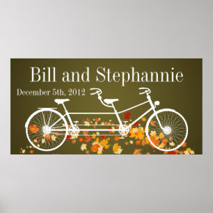22,5"x7,5" Personalisiertes Banner Braun Doppelrad Poster