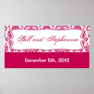 22,5"x7,5" Personalisiertes Banner Fusia White Dam Poster