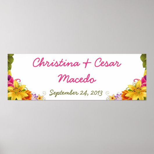 22,5"x7,5" Personalisiertes Banner Hawaiianisches Poster (Vorne)