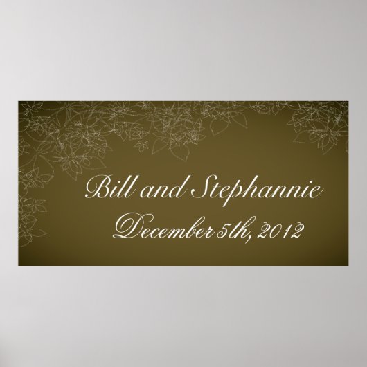 22,5"x7,5" Personalisiertes Banner Herbstflorale H Poster (Vorne)