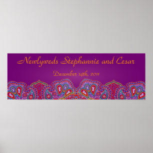 22,5"x7,5" Personalisiertes Banner Lila Palace Ind Poster