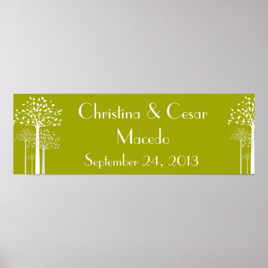 22,5"x7,5" Personalisiertes Banner Moderne Grüne B Poster (Vorne)