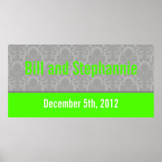 22,5"x7,5" Personalisiertes Banner Moderner grauer Poster (Vorne)