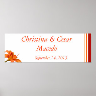 22,5"x7,5" Personalisiertes Banner Orange Tiger Li Poster