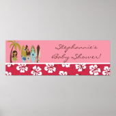 22,5"x7,5" Personalisiertes Banner Pink Hawaiian L Poster (Vorne)