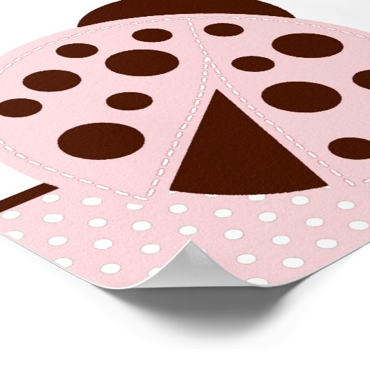 22,5"x7,5" Personalisiertes Banner Pink Ladybug Poster (Ecke)