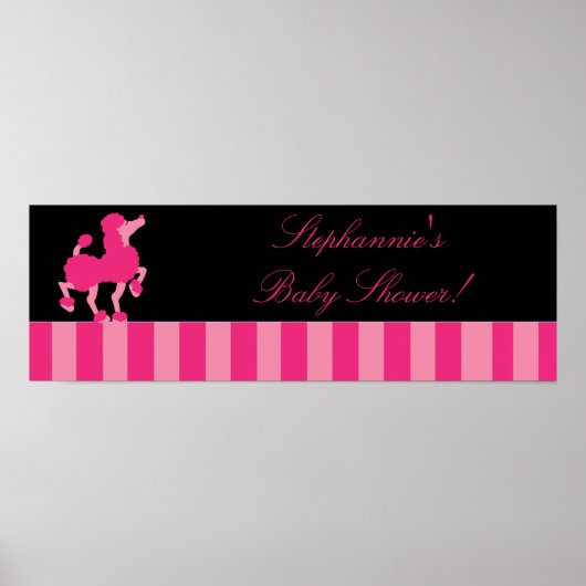 22,5"x7,5" Personalisiertes Banner Pink Poodle Par Poster (Vorne)