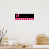 22,5"x7,5" Personalisiertes Banner Pink Poodle Par Poster (Küche)
