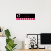 22,5"x7,5" Personalisiertes Banner Pink Poodle Par Poster (Heimbüro)