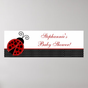 22,5"x7,5" Personalisiertes Banner Red Ladybug Poster