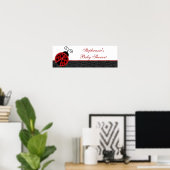 22,5"x7,5" Personalisiertes Banner Red Ladybug Poster (Heimbüro)