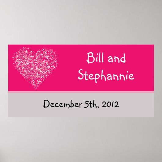 22,5"x7,5" Personalisiertes Banner Rosa Blütenblät Poster (Vorne)