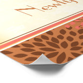 22,5"x7,5" Personalisiertes Banner Rosa / Braun Bl Poster (Ecke)