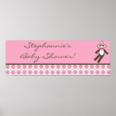 22,5"x7,5" Personalisiertes Banner, rosa Socketaff Poster (Vorne)