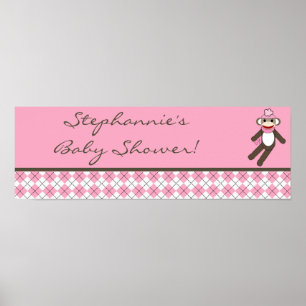 22,5"x7,5" Personalisiertes Banner, rosa Socketaff Poster