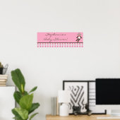 22,5"x7,5" Personalisiertes Banner, rosa Socketaff Poster (Heimbüro)