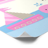 22,5"x7,5" Personalisiertes Banner rosa Wasserschi Poster (Ecke)