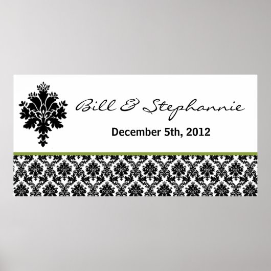 22.5"x7.5" Personalisiertes Banner Schwarz-Grün Da Poster (Vorne)