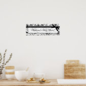 22,5"x7,5" Personalisiertes Banner Schwarz-weiß To Poster (Küche)