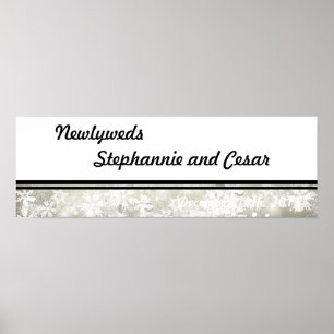 22.5"x7.5" Personalisiertes Banner Silberweihnacht Poster