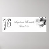 22.5"x7.5" Personalisiertes Banner Sweet 16 si;ver Poster (Vorne)