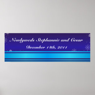 22,5"x7,5" Personalisiertes Banner Weißschneeflock Poster