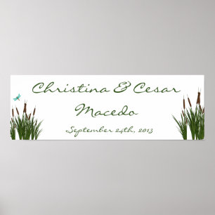 22,5"x7,5" Personalisiertes Cattail/Dragonfly in F Poster
