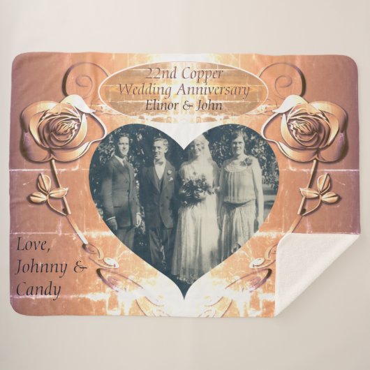 22./7. Geburtstag der Kupferhochzeit +Foto Sherpadecke (Vorderseite (Horizontal))