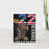 22 A Day Is 22 Too Many Veteran Suicide Awareness Karte (Vorderseite)