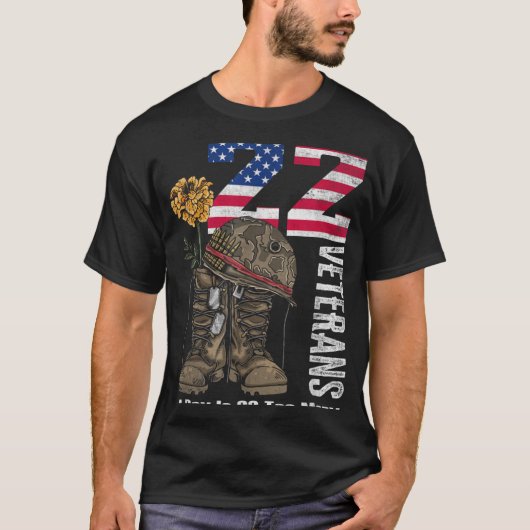 22 A Day Is 22 Too Many Veteran Suicide Awareness T-Shirt (Vorderseite)