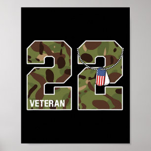 22 a day ptsd zitieren Depression Prävention US-Ar Poster