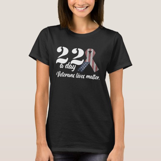 22 A Day Veteran   22 A Day Veteran Awareness T-Shirt (Vorderseite)