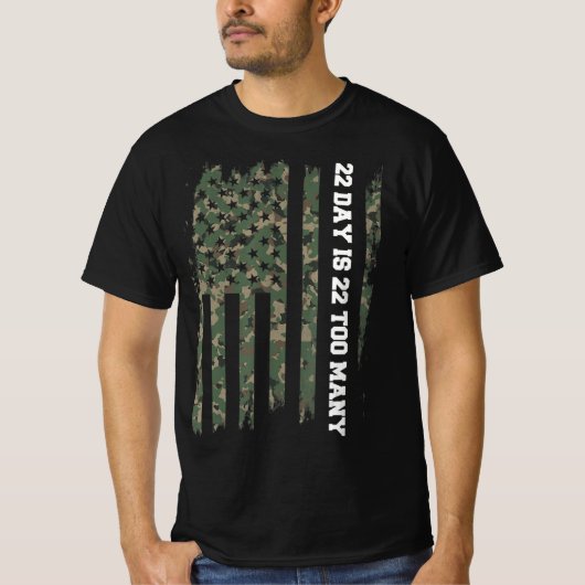 22 a Day Veteran lebt Matter Army Suicide Awarene T-Shirt (Vorderseite)