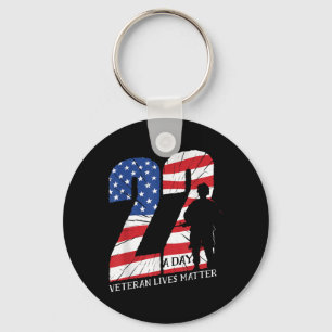22 A Day Veteran lebt Shirt Veteran Ptsd Awarenes Schlüsselanhänger