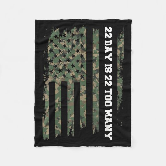 22 A Day Veteran Lives Army Suicide Awareness  Fleecedecke (Vorderseite)