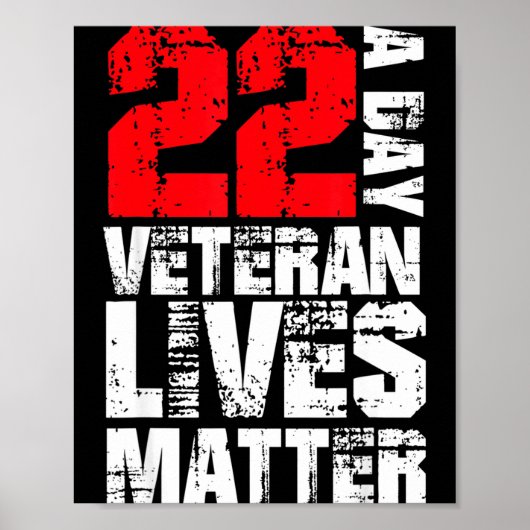 22 A Day Veteran Lives Suicide Awareness Veterans  Poster (Vorne)