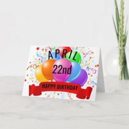 22. April Geburtstag Karte