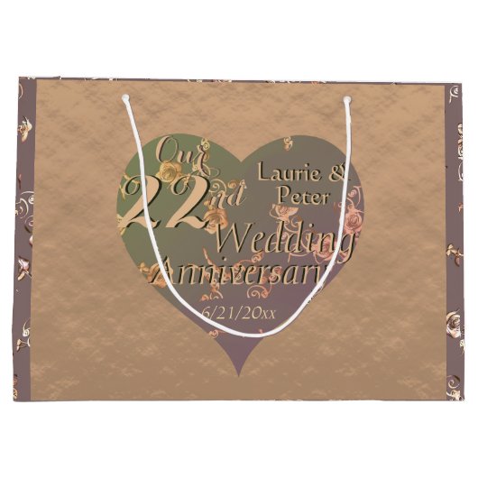 22. Copper-Jubiläumsgeschenktasche Große Geschenktüte (Rückseite)