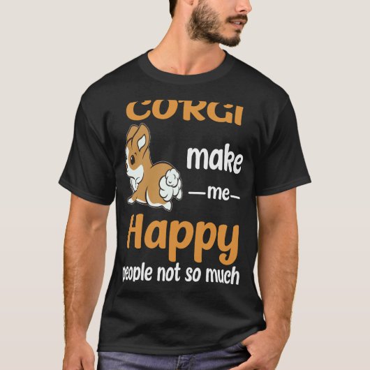 22 Corgi machen mich glücklich T-Shirt (Vorderseite)