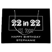 22. Est 2000 22. Geburtstag Große Geschenktüte (Vorderseite)