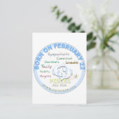 22. Februar - Pisces Postkarte (Stehend Vorderseite)