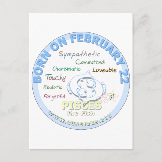 22. Februar - Pisces Postkarte (Vorderseite)