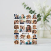 22 Fotocollage - Weiß und Text Postkarte (Stehend Vorderseite)